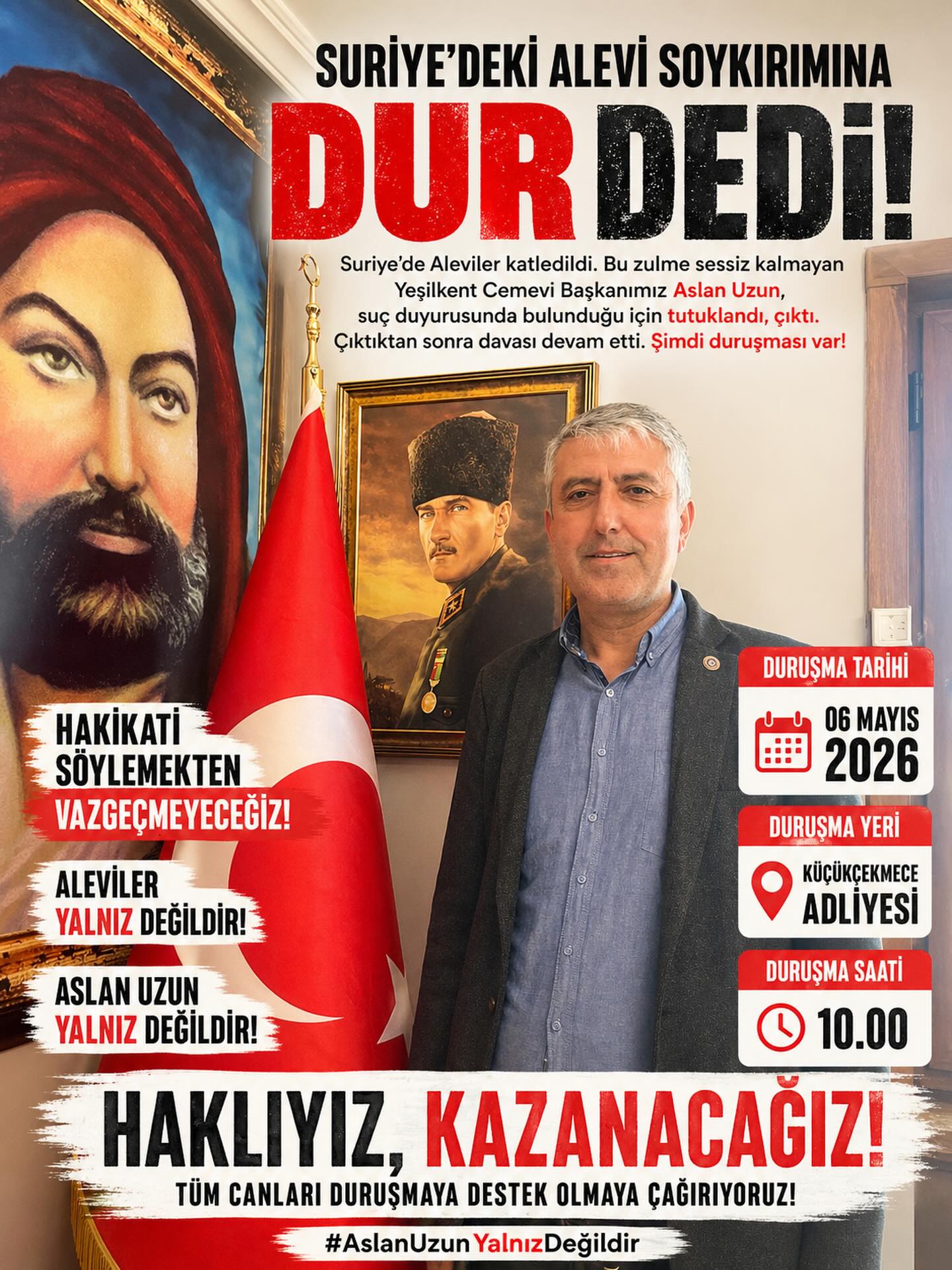 Alevi Kurumlarından Dayanışma Çağrısı: “Aslan Uzun Yalnız Değildir”