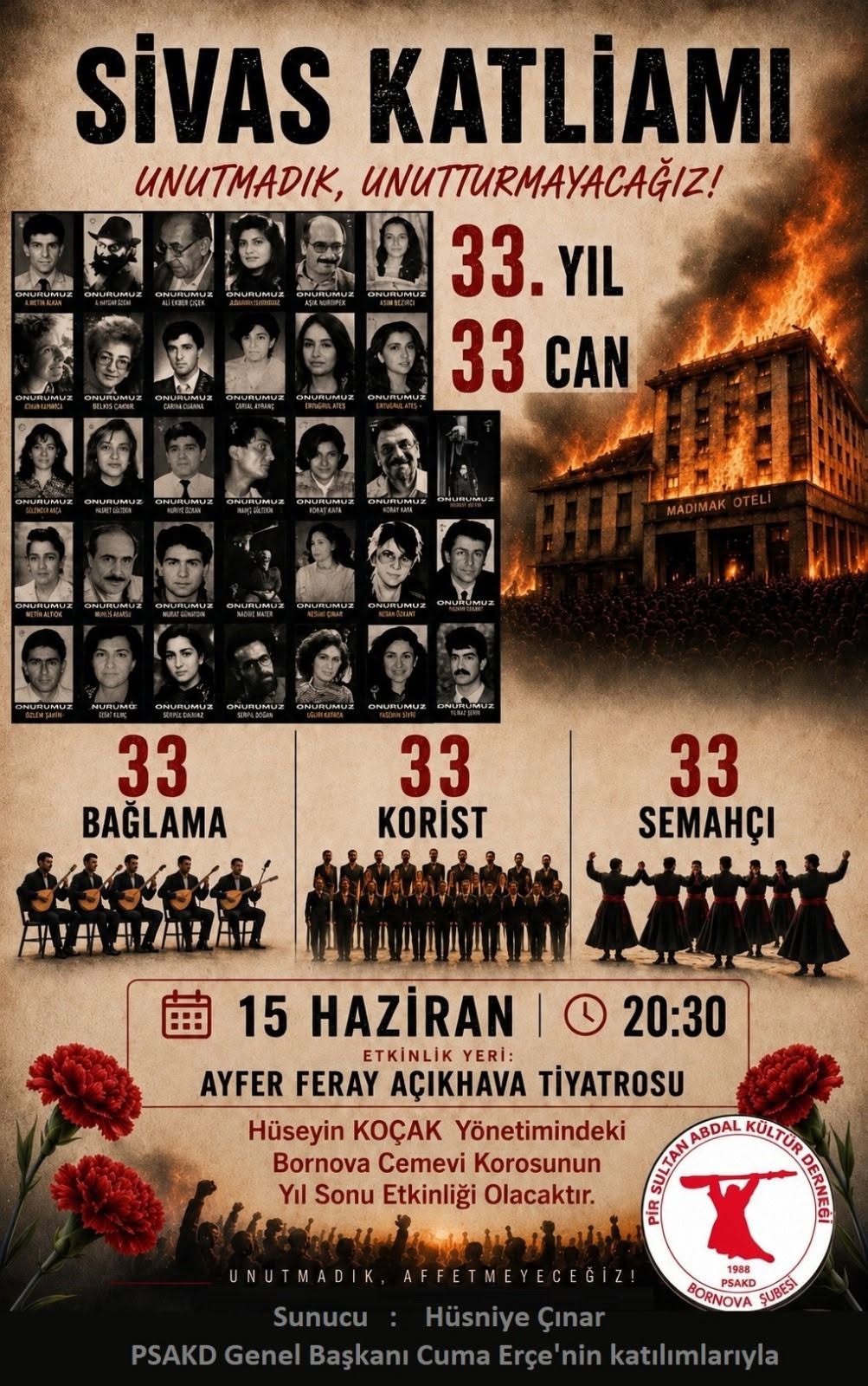 Sivas’ın 33 Canı Bornova’da Türküler, Semahlar ve Bağlamalar