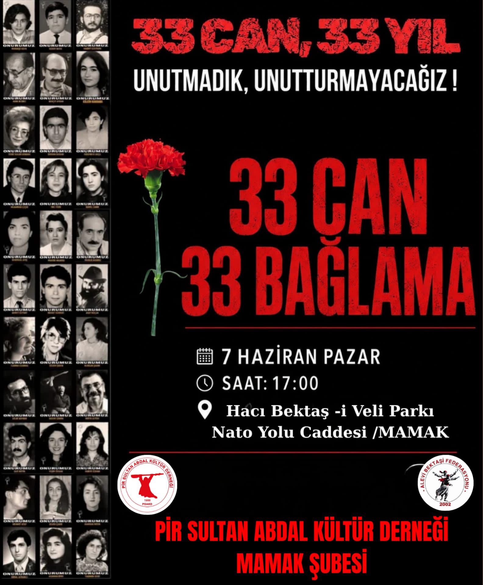 Mamak’ta “33 Can, 33 Bağlama” Etkinliği: Madımak’ta Yitirilenler Türkülerle Anılacak