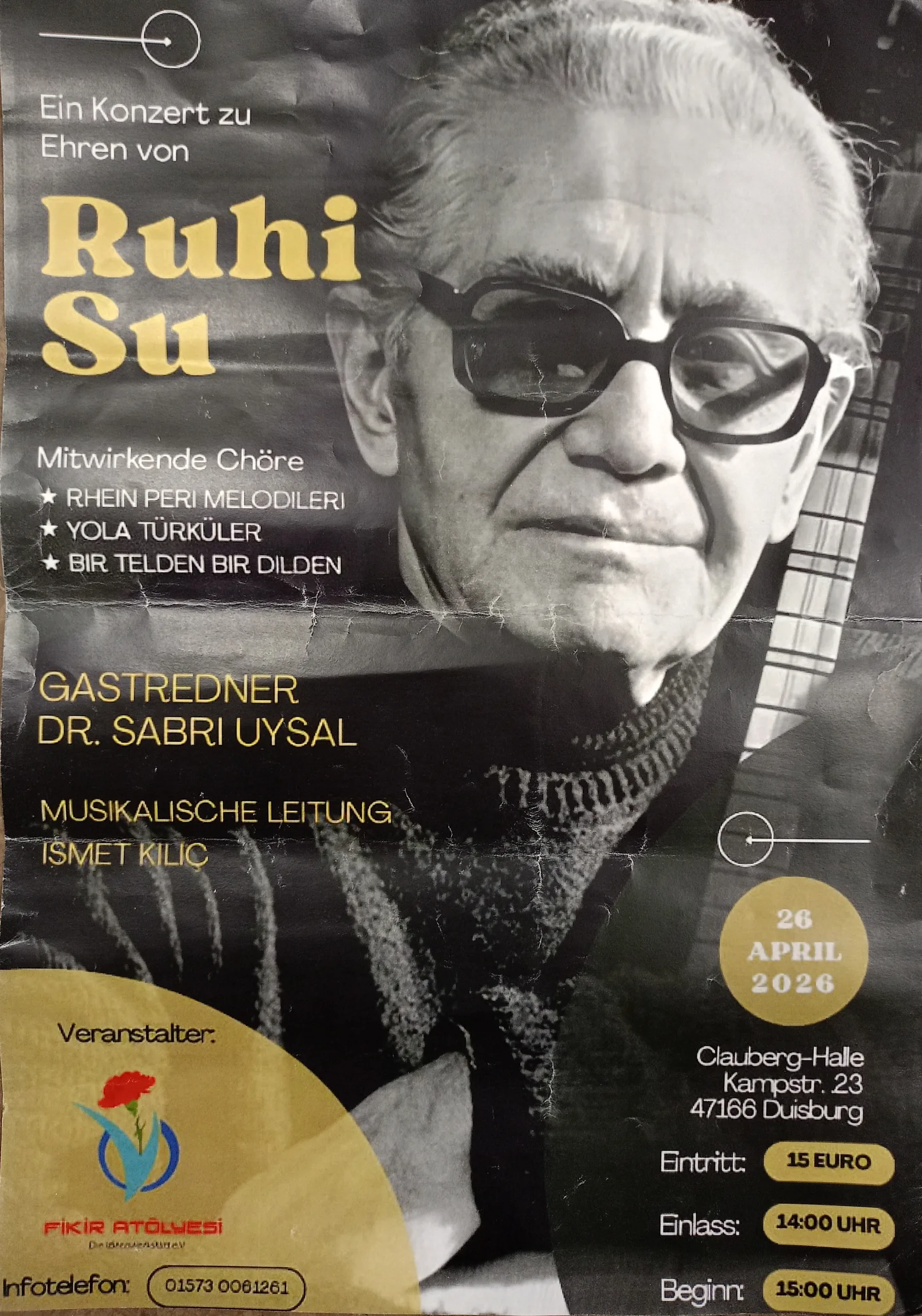 Ruhi Su Duisburg’ ta Anılacak