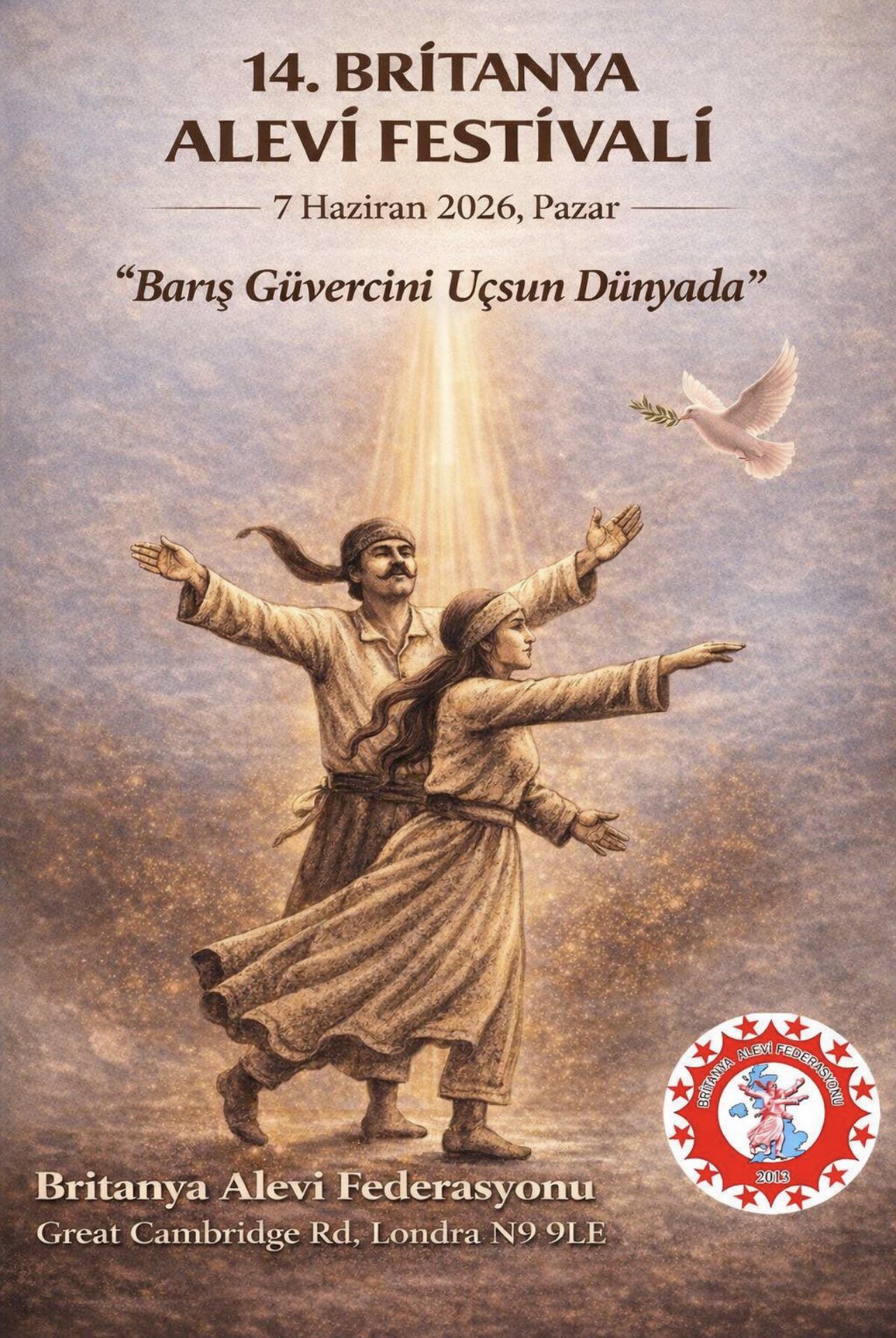 Britanya Alevi Federasyonu’ndan 14. Alevi Festivali’ne Çağrı: “Barış Güvercini Uçsun Dünyada”