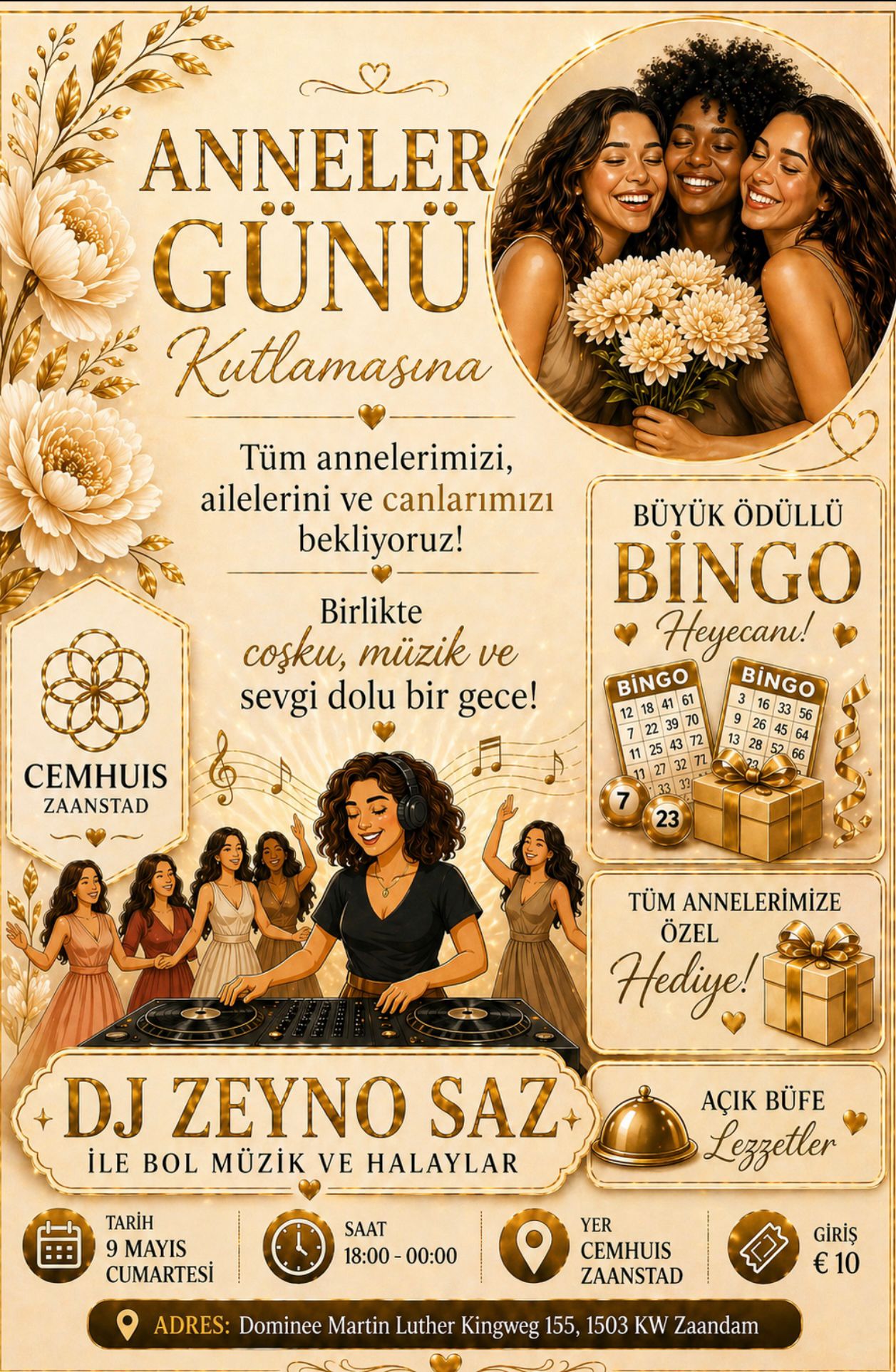 Hollanda’da Anneler Günü Coşkusu: CEMHUIS Zaanstad’dan Özel Kutlama Programı