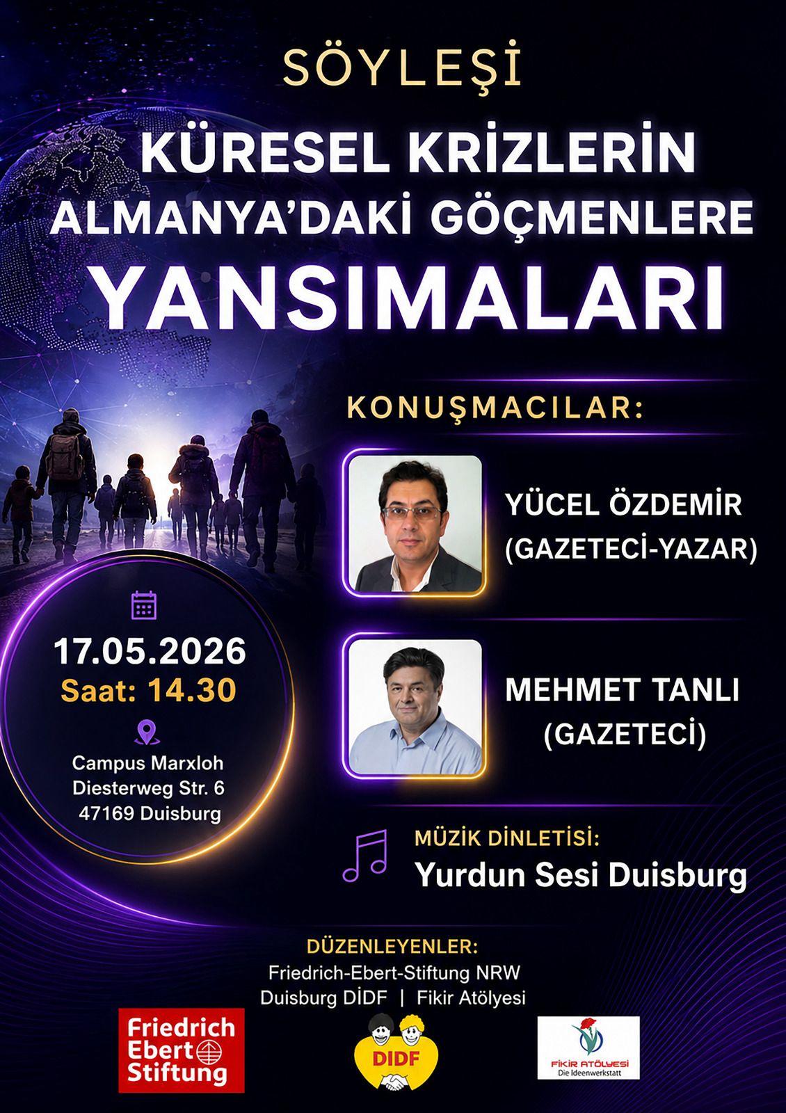 Duisburg’ta Küresel Krizler ve Göçmenlerin Geleceği Tartışılacak