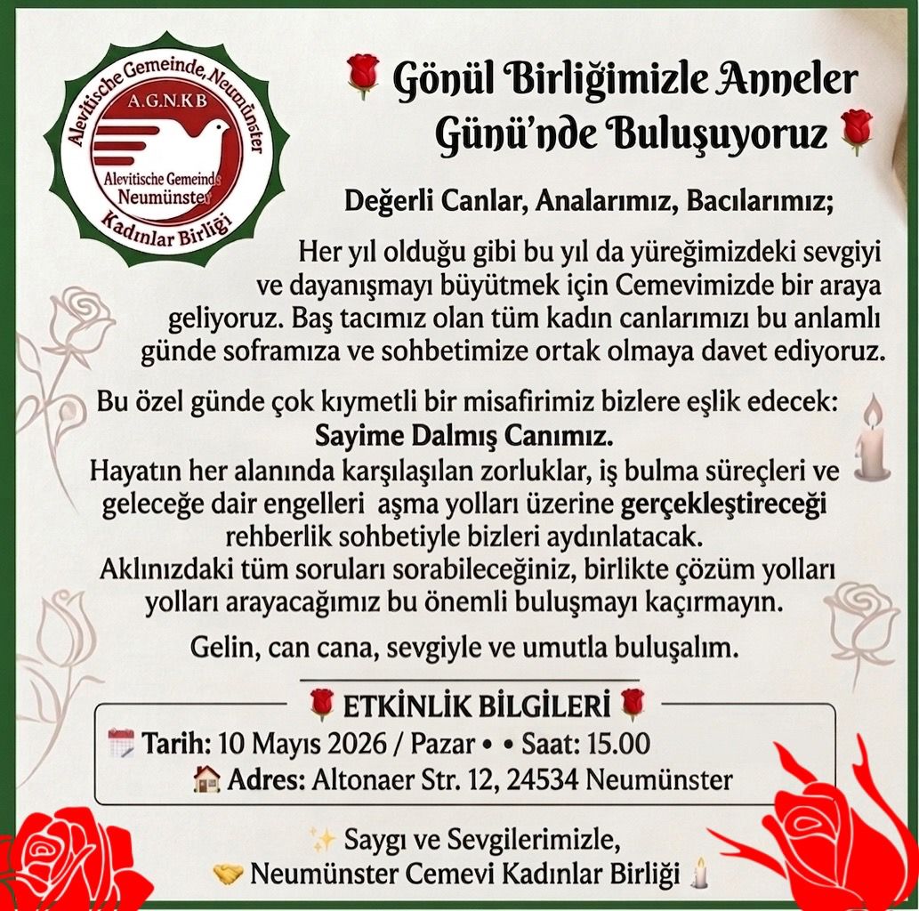 Neumünster Cemevi Kadınlar Birliği’nden Anneler Günü Buluşması